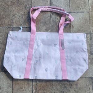 Victoria's Secret Light Pink Striped Tote